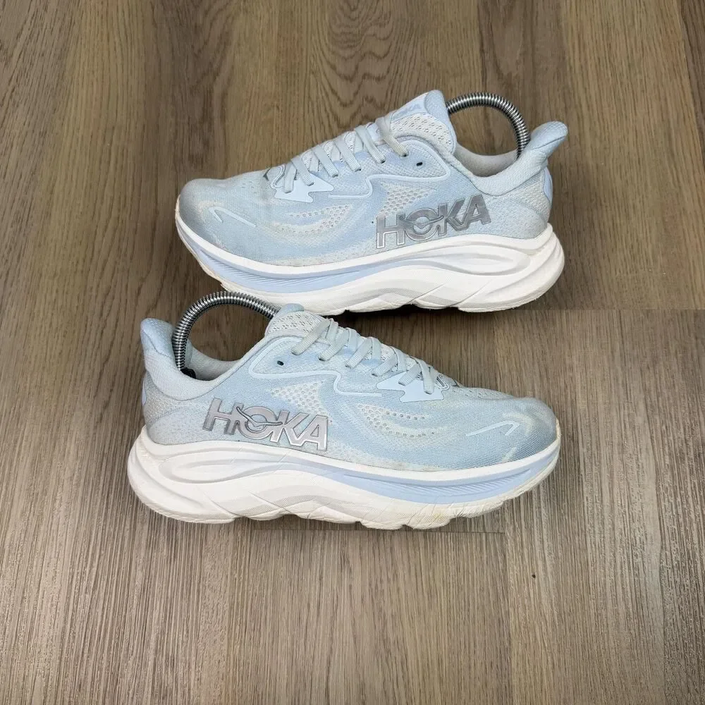 Hoka One One Clifton 10 Shoes Womens Size 8.5 Blue Running Cushioned 1162031 GVR
